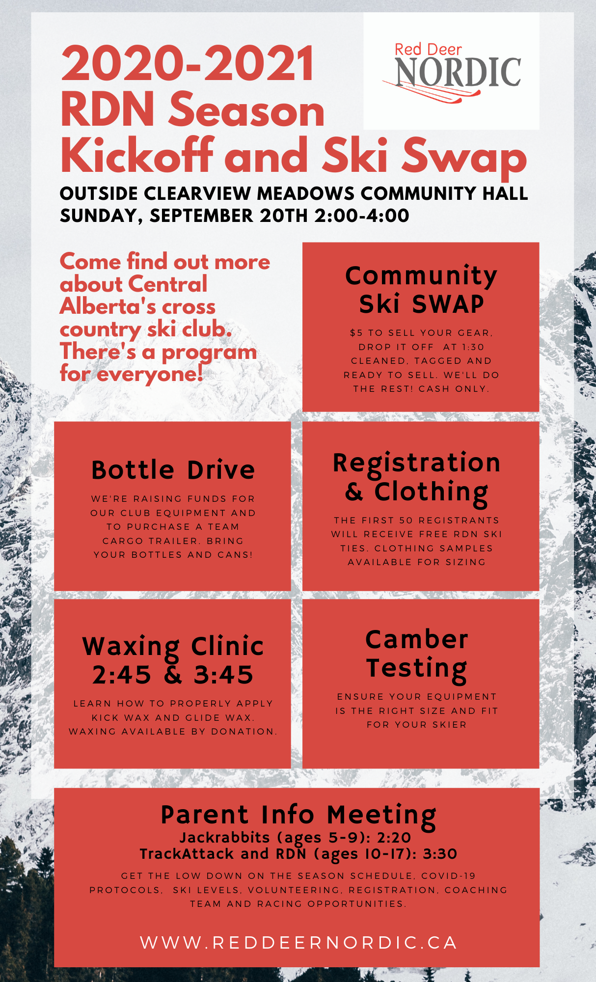 Red Deer Nordic Community Ski Swap and Kickoff
